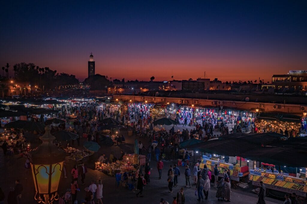 Djema el Fnaa, Marrakesch, Marokko, Nacht